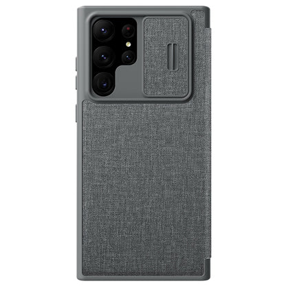 For Samsung Galaxy S23 Ultra 5G NILLKIN QIN Series Pro Sliding Camera Cover Design Leather Phone Case(Grey) - Galaxy S23 Ultra 5G Cases by NILLKIN | Online Shopping South Africa | PMC Jewellery