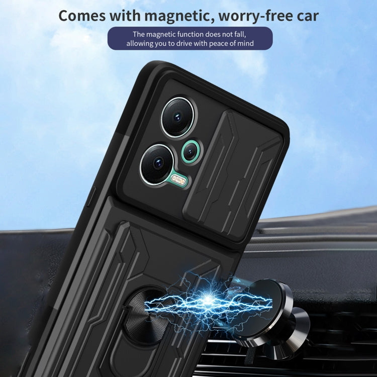 For Xiaomi Redmi Note 12 5G Sliding Camshield Card Phone Case(Black) - free shipping - PMC TechLife - Order now!