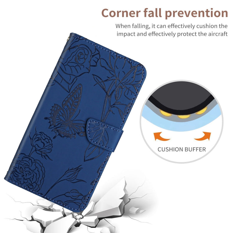 For Xiaomi 13 Lite HT03 Skin Feel Butterfly Embossed Flip Leather Phone Case(Blue) - free shipping - PMC TechLife - Order now!