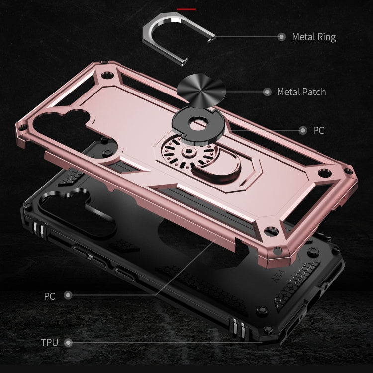 For Samsung Galaxy A54 Shockproof TPU + PC Phone Case with Holder(Rose Gold) - free shipping - PMC TechLife - Order now!