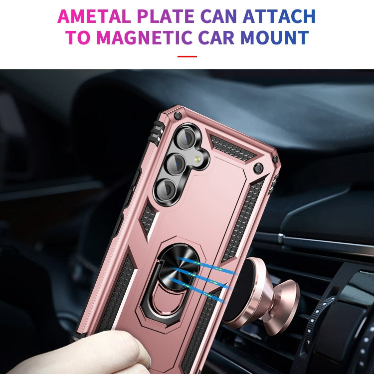 For Samsung Galaxy A54 Shockproof TPU + PC Phone Case with Holder(Rose Gold) - free shipping - PMC TechLife - Order now!