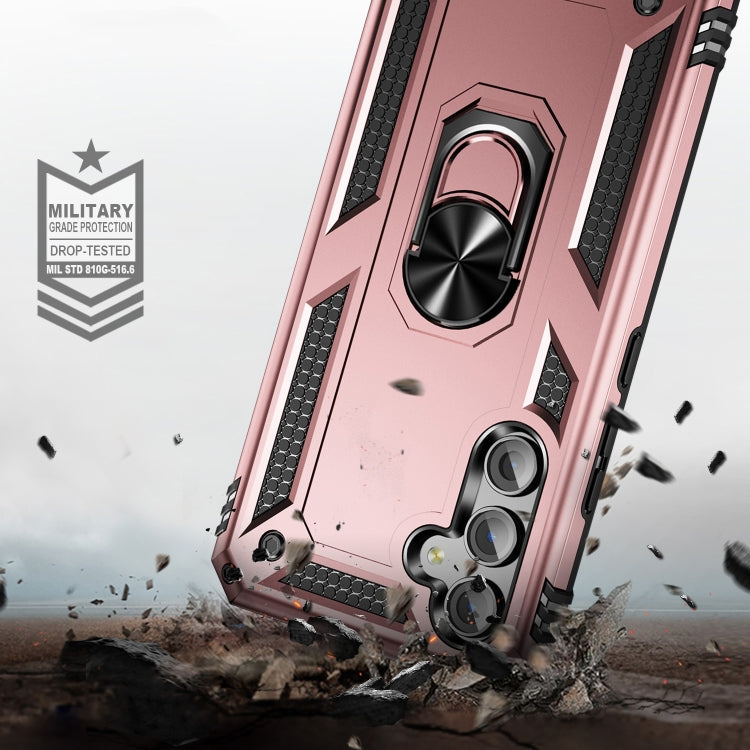 For Samsung Galaxy A54 Shockproof TPU + PC Phone Case with Holder(Rose Gold) - free shipping - PMC TechLife - Order now!