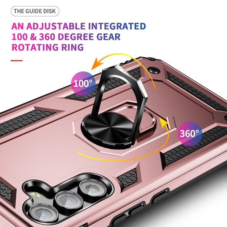 For Samsung Galaxy A54 Shockproof TPU + PC Phone Case with Holder(Rose Gold) - free shipping - PMC TechLife - Order now!