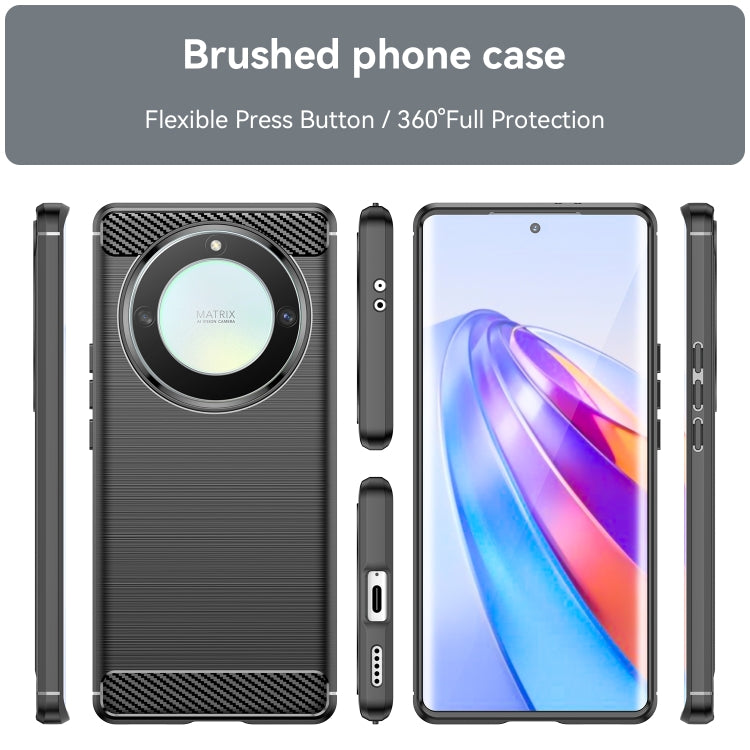 For Honor Magic5 Lite Brushed Texture Carbon Fiber TPU Phone Case(Black) - Honor Cases by PMC TechLife | Online Shopping South Africa | PMC TechLife