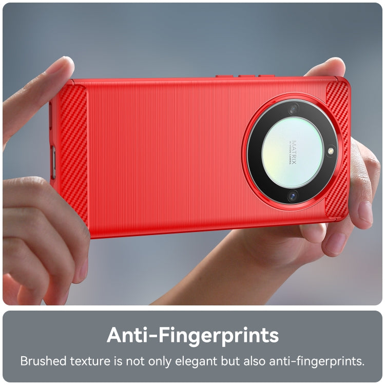 For Honor Magic5 Lite Brushed Texture Carbon Fiber TPU Phone Case(Red) - Honor Cases by PMC TechLife | Online Shopping South Africa | PMC TechLife