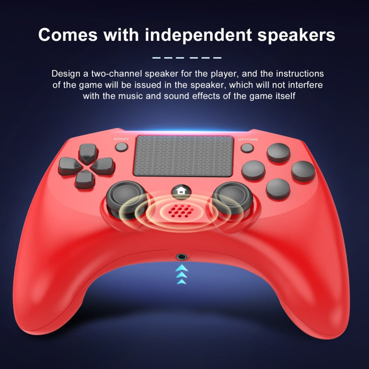 398 Bluetooth 5.0 Wireless Game Controller for PS4 / PC / Android(Red) - Gamepads by PMC Jewellery | Online Shopping South Africa | PMC Jewellery