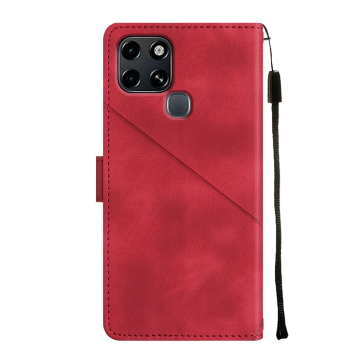 For Infinix Smart 6 Skin-feel Embossed Leather Phone Case(Red) - Infinix Cases by PMC Jewellery | Online Shopping South Africa | PMC Jewellery