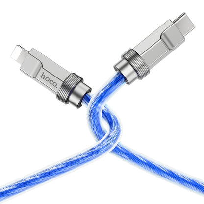 hoco U113 PD 20W USB-C/Type-C to 8 Pin Silicone Data Cable, Length: 1m(Blue) - 2 in 1 Cable by hoco | Online Shopping South Africa | PMC Jewellery