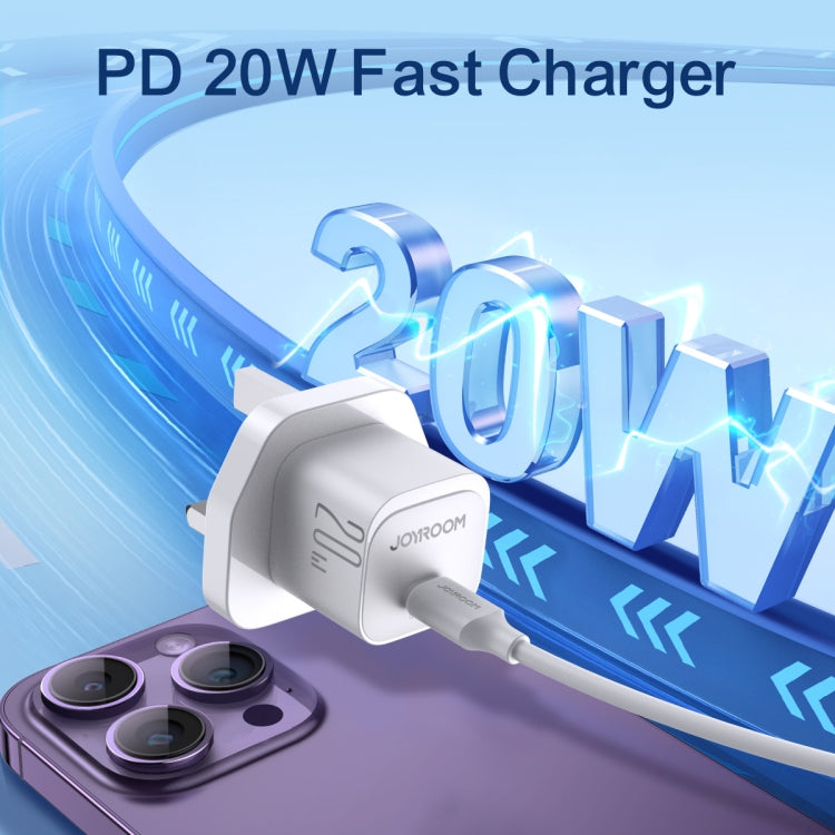 JOYROOM JR-TCF02 PD Type-C 20W Mini Charger, Plug:UK Plug(Black) - USB Charger by JOYROOM | Online Shopping South Africa | PMC Jewellery | Buy Now Pay Later Mobicred