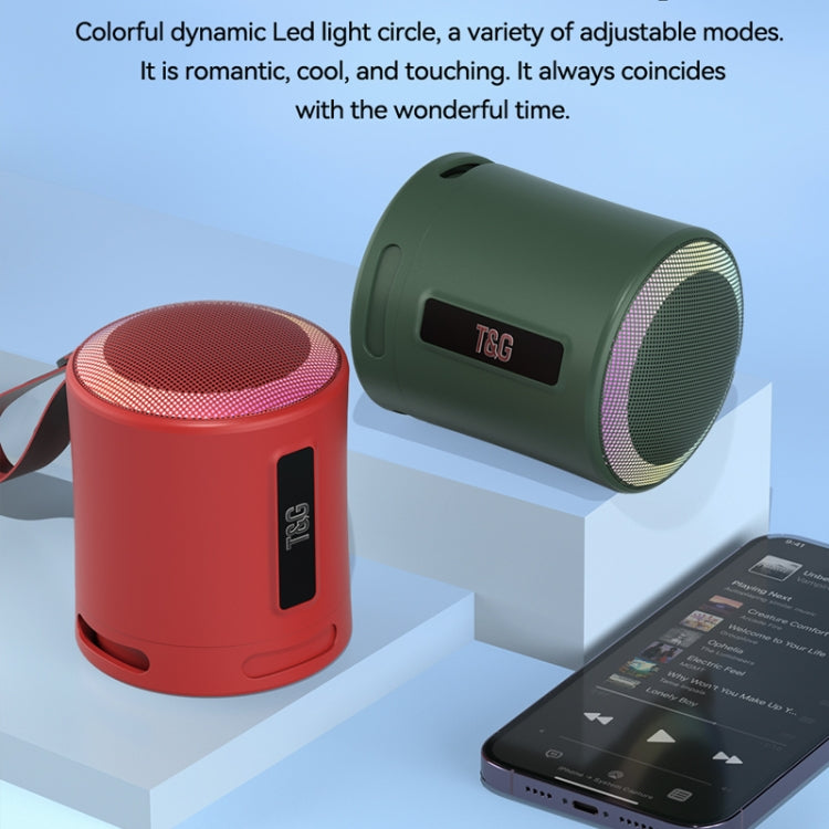 T&G TG373 Outdoor Portable LED Light RGB Multicolor Wireless Bluetooth Speaker Subwoofer(Red) - free shipping - PMC TechLife - Order now!