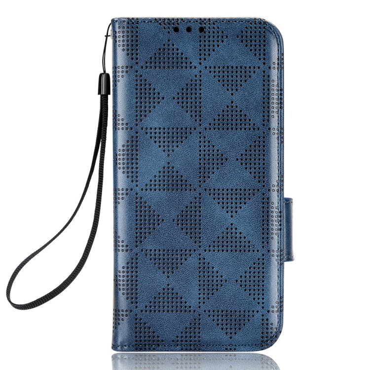 For TCL 405 / 406 T506D Symmetrical Triangle Leather Phone Case(Blue) - More Brand by PMC Jewellery | Online Shopping South Africa | PMC Jewellery