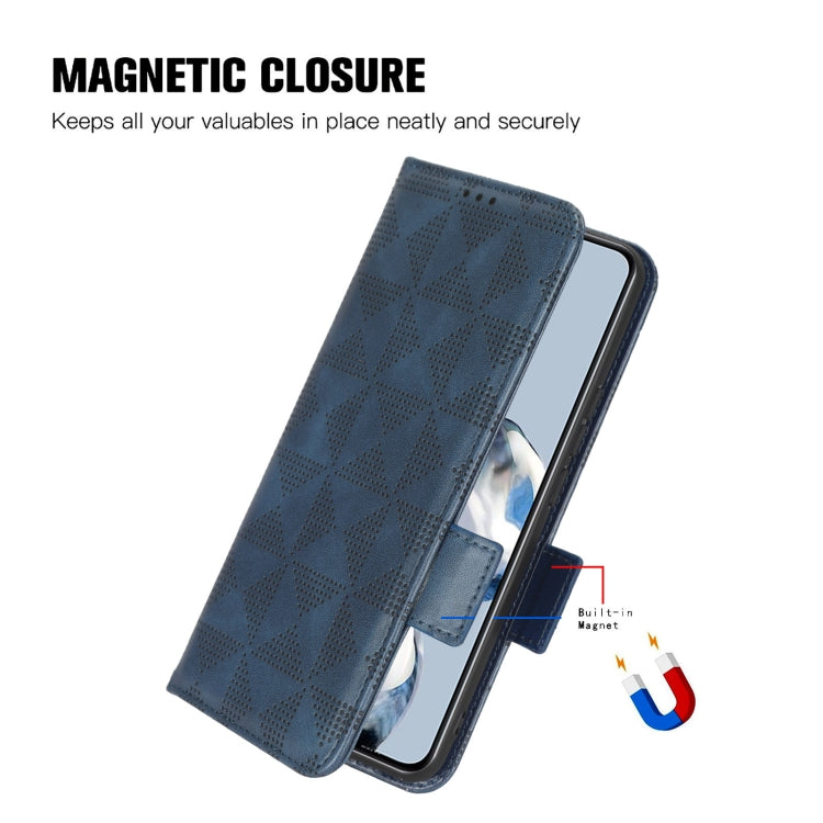 For TCL 405 / 406 T506D Symmetrical Triangle Leather Phone Case(Blue) - More Brand by PMC Jewellery | Online Shopping South Africa | PMC Jewellery