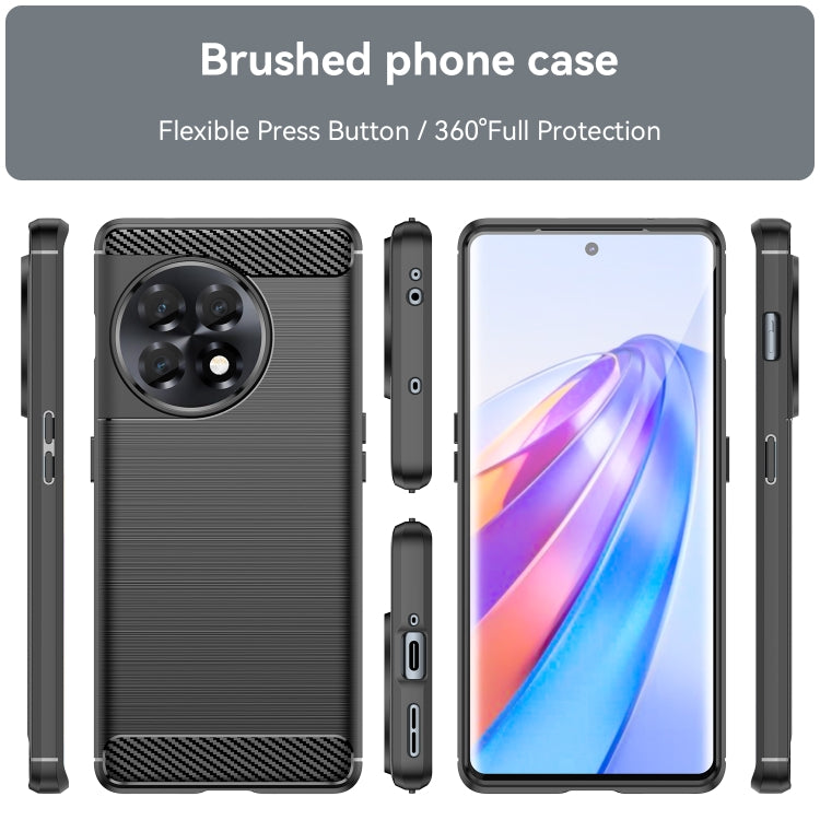 For OnePlus 11R 5G Brushed Texture Carbon Fiber TPU Phone Case(Black) - OnePlus Cases by PMC Jewellery | Online Shopping South Africa | PMC Jewellery