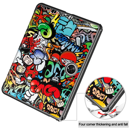 For OnePlus Pad Custer Painted 3-Fold Holder Smart Leather Tablet Case(Graffiti) - Others by PMC Jewellery | Online Shopping South Africa | PMC Jewellery