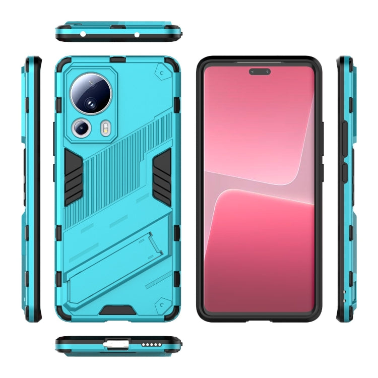 For Xiaomi 13 Lite Punk Armor 2 in 1 PC + TPU Shockproof Phone Case with Holder(Blue) - 13 Lite Cases by PMC Jewellery | Online Shopping South Africa | PMC Jewellery