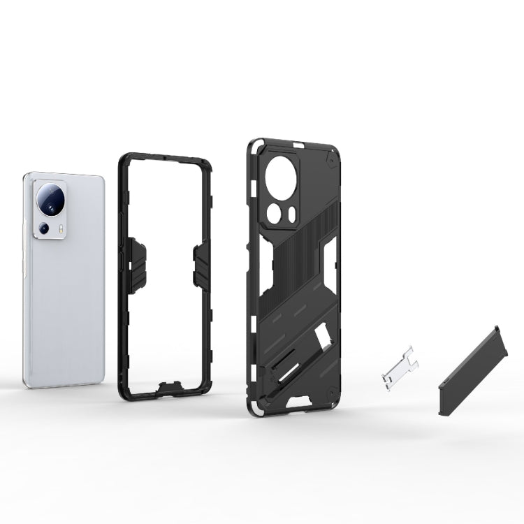 For Xiaomi 13 Lite Punk Armor 2 in 1 PC + TPU Shockproof Phone Case with Holder(Red) - free shipping - PMC TechLife - Order now!