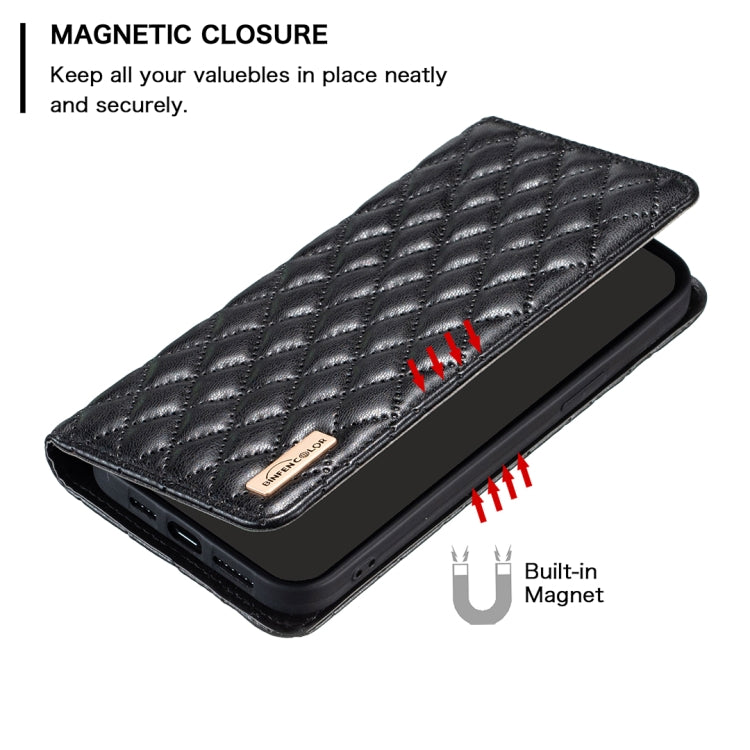 For Xiaomi Redmi Note 12 4G Global Diamond Lattice Magnetic Leather Flip Phone Case(Black) - free shipping - PMC TechLife - Order now!