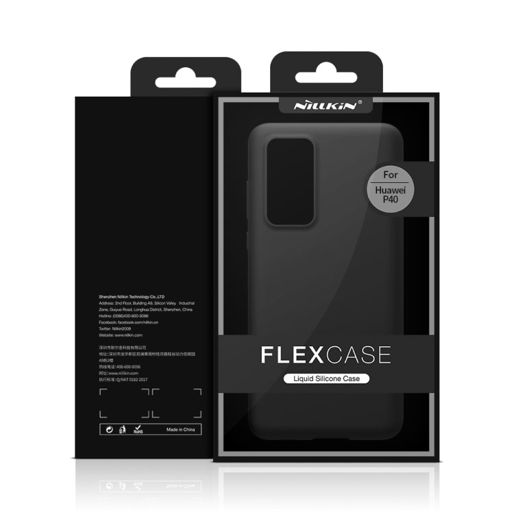 For Huawei P40 NILLKIN Feeling Series Shockproof Liquid Silicone Protective Case(Black) - Huawei Cases by NILLKIN | Online Shopping South Africa | PMC Jewellery