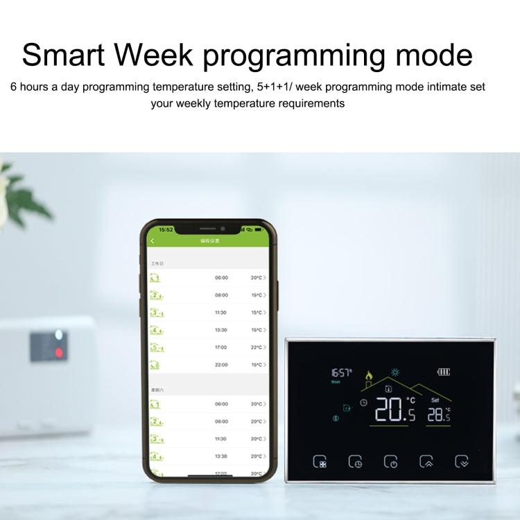 BHT-8000RF-VA- GACW Wireless Smart LED Screen Thermostat With WiFi, Specification:Water / Boiler Heating - Thermostat & Thermometer by PMC TechLife | Online Shopping South Africa | PMC TechLife