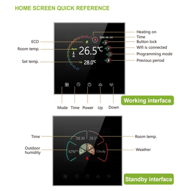 BHT-2002GALM 220V Smart Home Heating Thermostat Water Heating WiFi Thermostat(Black) - Thermostat & Thermometer by PMC Jewellery | Online Shopping South Africa | PMC Jewellery