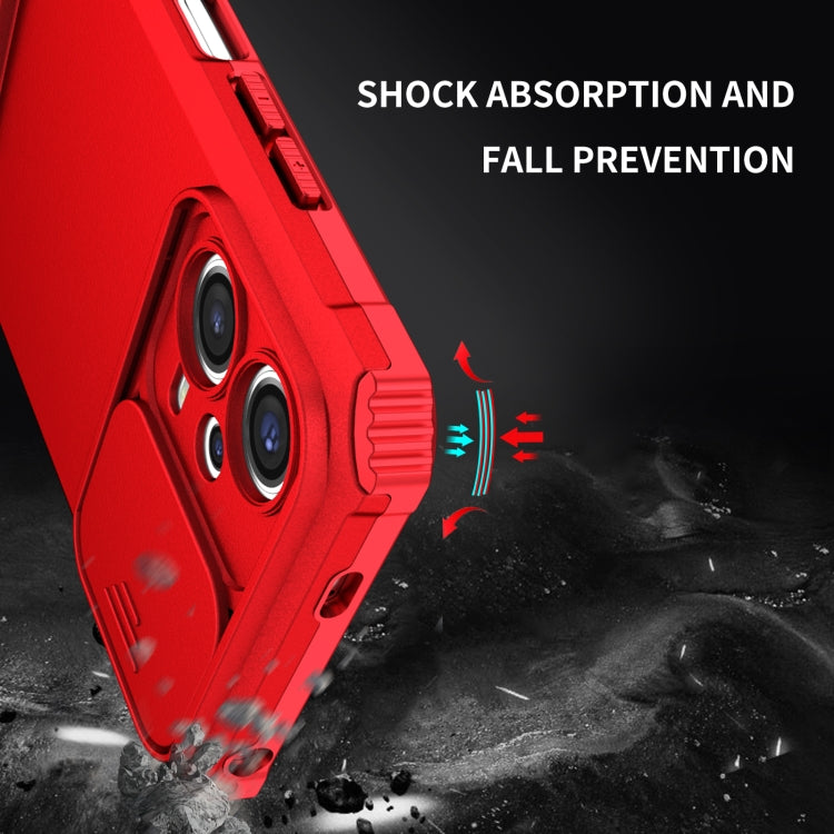 For Xiaomi Redmi Note 12 5G / Poco X5 Stereoscopic Holder Sliding Camshield Phone Case(Red) - Note 12 Cases by PMC Jewellery | Online Shopping South Africa | PMC Jewellery