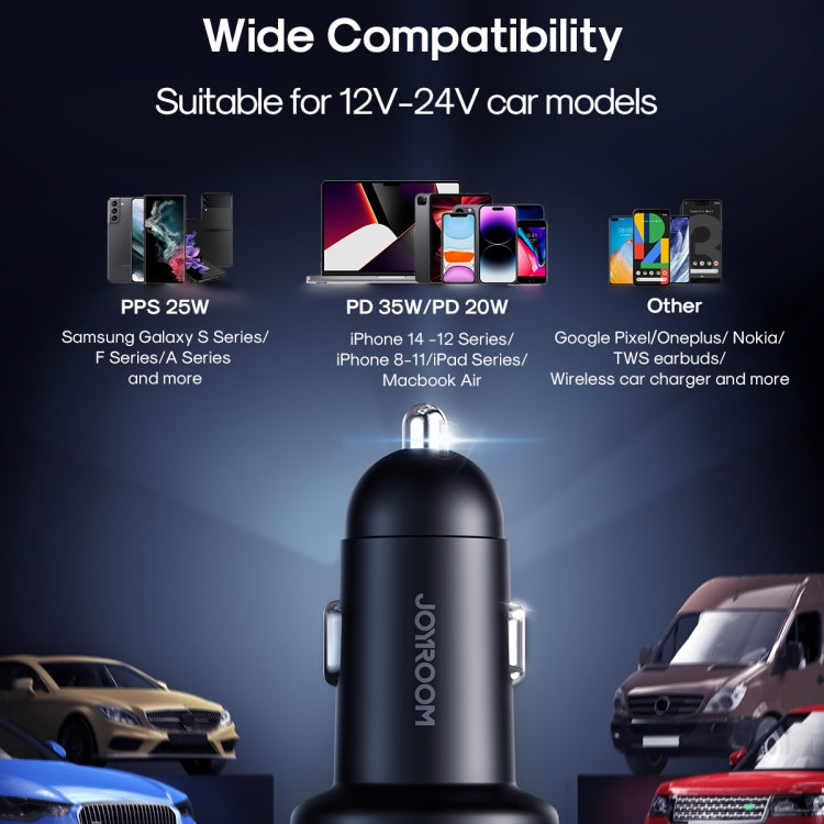 JOYROOM JR-CCD02 70W Dual PD Ports Digital Display Car Charger(Black) - Car Charger by JOYROOM | Online Shopping South Africa | PMC Jewellery