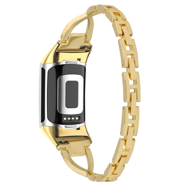 For Fitbit Charge 5 Diamond Metal Watch Band(Gold) - Smart Wear by PMC TechLife | Online Shopping South Africa | PMC TechLife