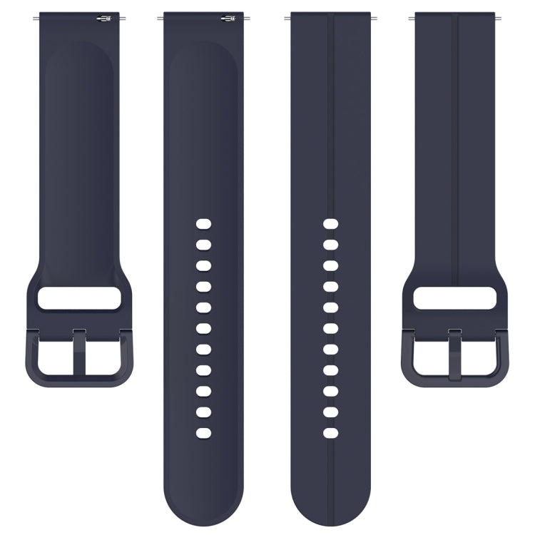 For Amazfit GTR Mini 20mm Flat Head Groove Reverse Buckle Silicone Watch Band(Navy Blue) -  by PMC Jewellery | Online Shopping South Africa | PMC Jewellery