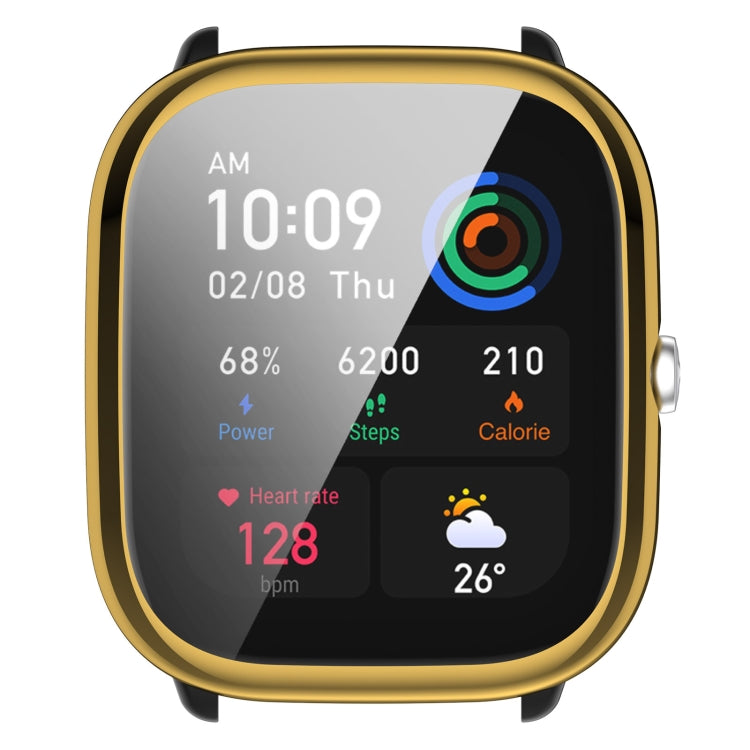 For Amazfit GTS4 Mini Full Coverage TPU Electroplating Watch Protective Case(Gold) -  by PMC Jewellery | Online Shopping South Africa | PMC Jewellery