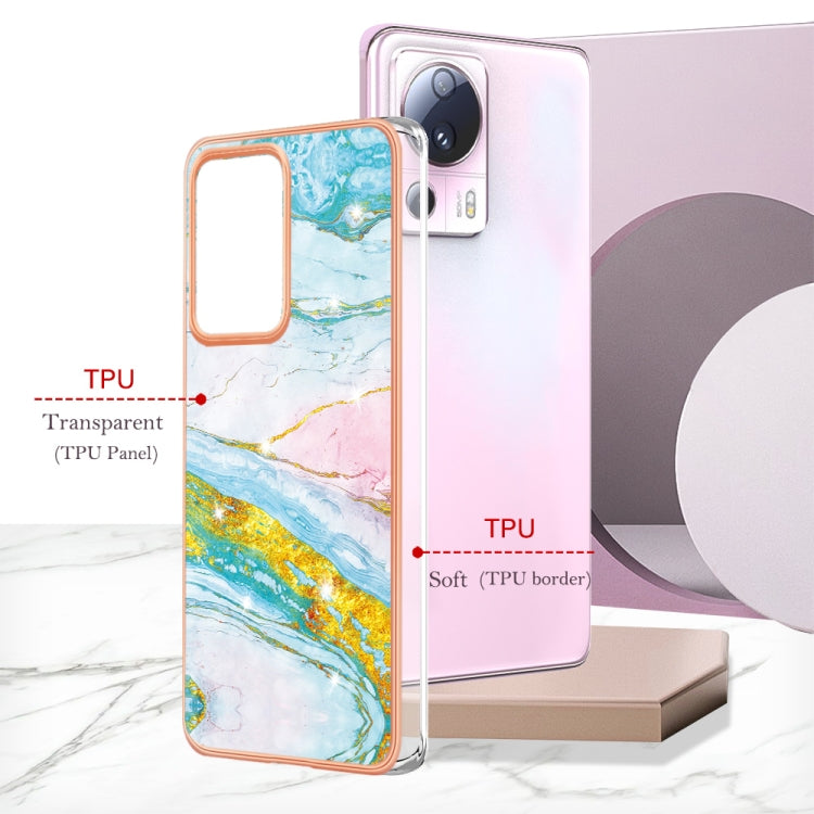 For Xiaomi 13 Lite 5G Electroplating Marble Dual-side IMD Phone Case(Green 004) - free shipping - PMC TechLife - Order now!