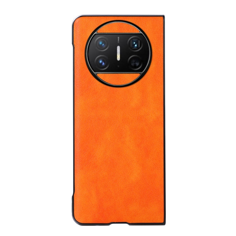 For Huawei Mate X3 Two-color Litchi Texture PU Phone Case(Orange) - Huawei Cases by PMC Jewellery | Online Shopping South Africa | PMC Jewellery