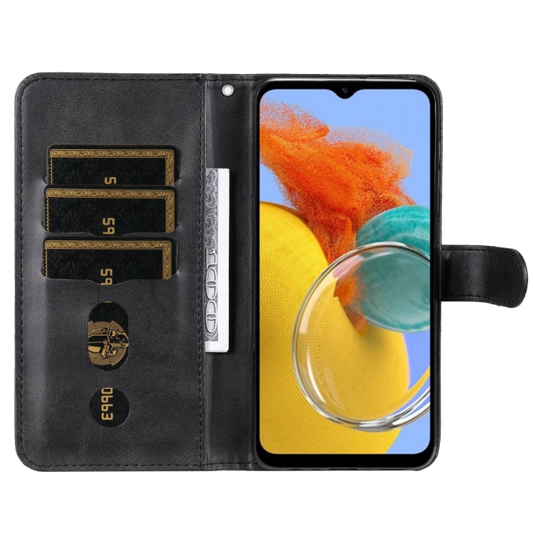 For Samsung Galaxy M14 5G Calf Texture Zipper Leather Phone Case(Black) - free shipping - PMC TechLife - Order now!