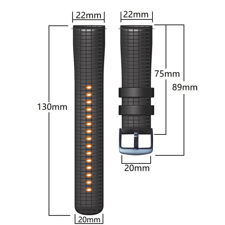 20mm Universal Mesh Two-Tone Silicone Watch Band(Army Green Black) - Smart Wear by PMC Jewellery | Online Shopping South Africa | PMC Jewellery