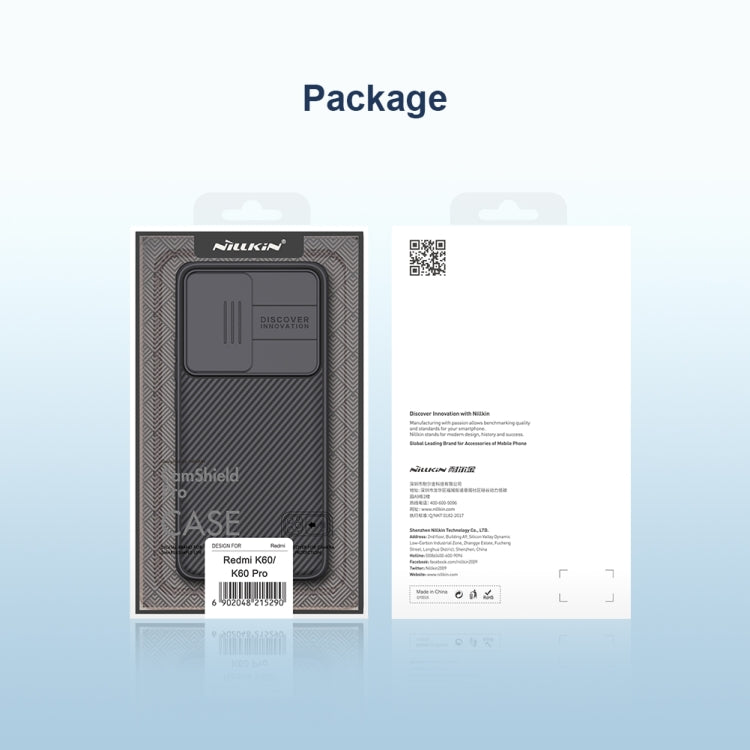 For Xiaomi Redmi K60  / K60 Pro NILLKIN CamShield Pro PC Phone Case(Black) - Redmi K60 Pro Cases by NILLKIN | Online Shopping South Africa | PMC TechLife