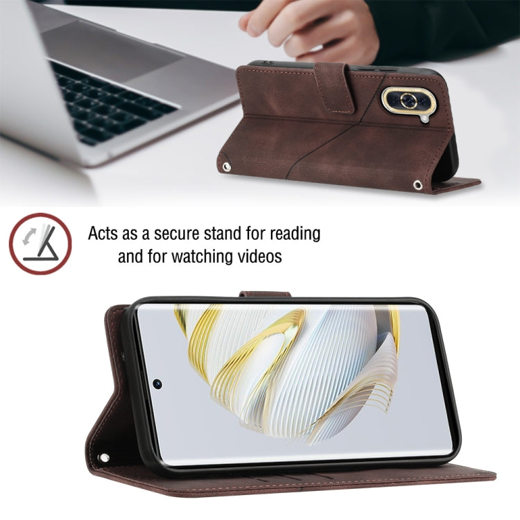 For Huawei nova 10 Skin-feel Embossed Leather Phone Case(Brown) - free shipping - PMC TechLife - Order now!