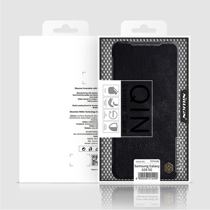 For Samsung Galaxy A34 5G NILLKIN QIN Series Crazy Horse Texture Leather Case(Black) - Galaxy Phone Cases by NILLKIN | Online Shopping South Africa | PMC Jewellery