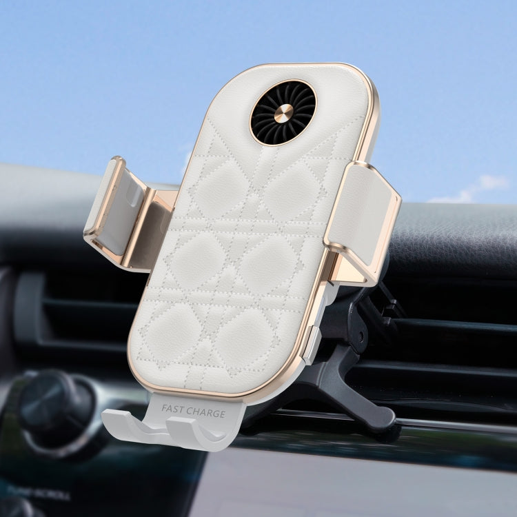 For Samsung Galaxy Z Flip4 / 3 C38 Fan Cooling Dual Coil Car Phone Holder Wireless Charger - Wireless Charger Holders by PMC Jewellery | Online Shopping South Africa | PMC Jewellery