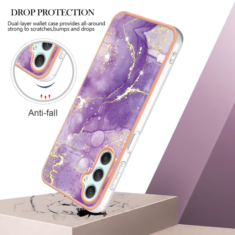 For Samsung Galaxy A24 Electroplating Marble Dual-side IMD Phone Case(Purple 002) - free shipping - PMC TechLife - Order now!