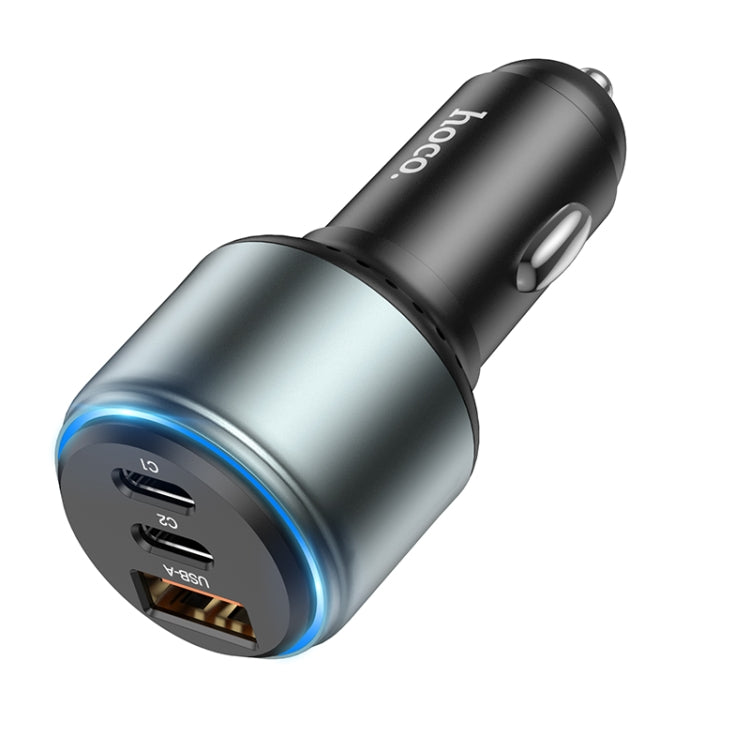 hoco NZ9 Galloper 95W Dual USB-C / Type-C + USB 3-port Car Charger(Black) - Car Charger by hoco | Online Shopping South Africa | PMC Jewellery | Buy Now Pay Later Mobicred