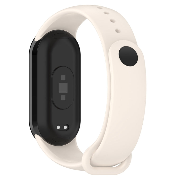 For Xiaomi Mi Band 8 Solid Color Stainless Steel Plug Replacement Watch Band (Starlight) - Watch Bands by PMC TechLife | Online Shopping South Africa | PMC TechLife