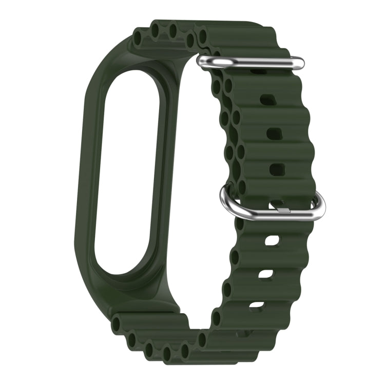 For Xiaomi Mi Band 7 / 6 / 5 / 4 / 3 Solid Color Marine Silicone Breathable Watch Band(Green) - Smart Wear by PMC Jewellery | Online Shopping South Africa | PMC Jewellery