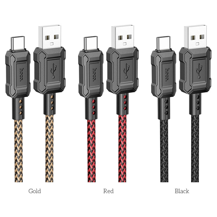 hoco X94 Leader 3A USB to USB-C / Type-C Charging Data Dable, Length:1m(Gold) - USB-C & Type-C Cable by hoco | Online Shopping South Africa | PMC Jewellery