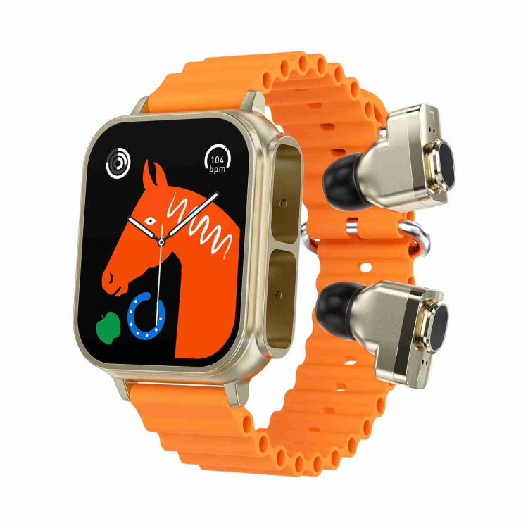 N22 2 in 1 1.96 inch HD Display Sport Bluetooth Call Earphone Smart Watch(Orange) - Smart Wear by PMC Jewellery | Online Shopping South Africa | PMC Jewellery