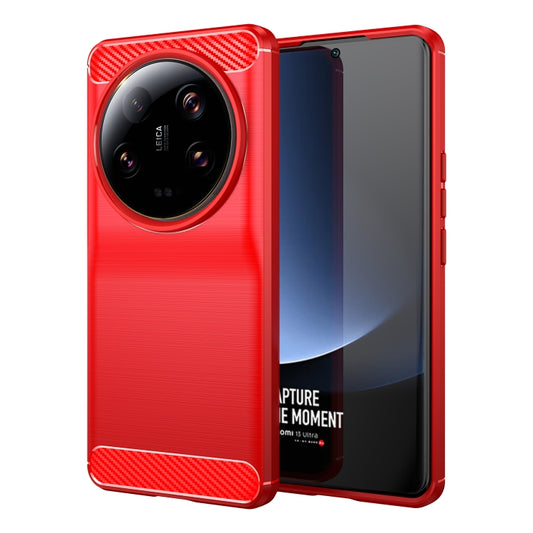 For Xiaomi 13 Ultra Carbon Fiber Brushed Texture TPU Case(Red) - 13 Ultra Cases by PMC Jewellery | Online Shopping South Africa | PMC Jewellery