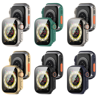 For Apple Watch Series SE 2 / 6 / SE / 5 / 4 44mm Tempered Film + PC Integrated Watch Protective Case(Starlight Color) - Watch Cases by PMC Jewellery | Online Shopping South Africa | PMC Jewellery