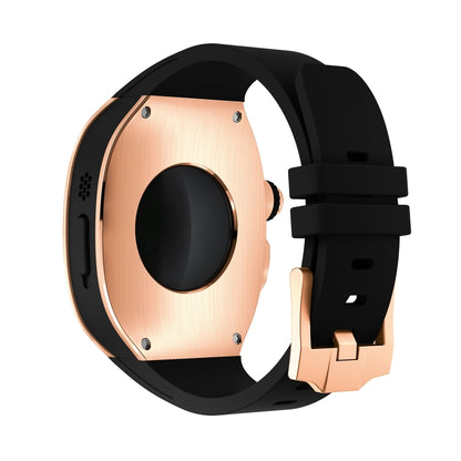 For Apple Watch Ultra 49mm Armor Stainless Steel Case TPU Watch Band(Rose Gold Black) -  by PMC Jewellery | Online Shopping South Africa | PMC Jewellery