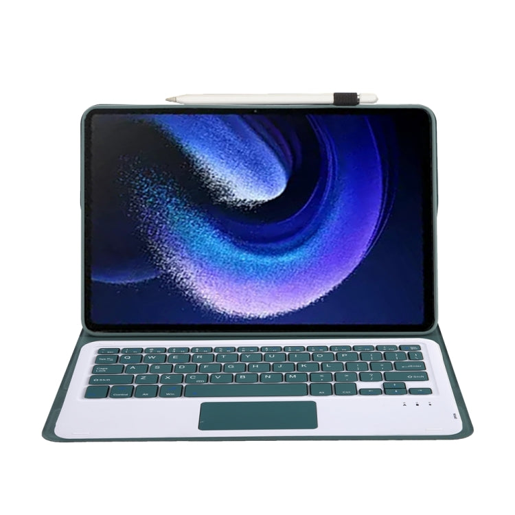 For Xiaomi Pad 6 / Pad 6 Pro A0N7-A Lambskin Texture Ultra-thin Bluetooth Keyboard Leather Case with Touchpad(Dark Green) - free shipping - PMC TechLife - Order now!