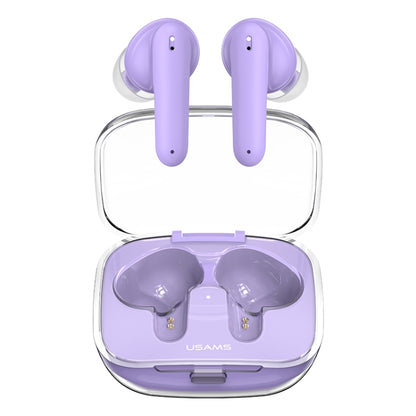 USAMS BE16 Ice Tray Series Transparent TWS In-Ear Wireless Bluetooth Earphone(Purple) - TWS Earphone by USAMS | Online Shopping South Africa | PMC Jewellery