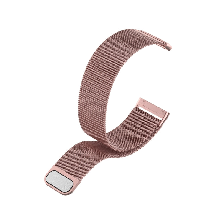 For Fitbit Versa 4 Milanese Magnetic Metal Weave Watchband, Small Size(Pink) - Watch Bands by PMC Jewellery | Online Shopping South Africa | PMC Jewellery