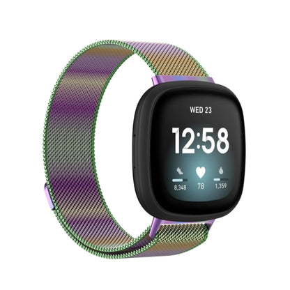 For Fitbit Versa 4 Milanese Magnetic Metal Weave Watchband, Small Size(Colorful) - Watch Bands by PMC Jewellery | Online Shopping South Africa | PMC Jewellery